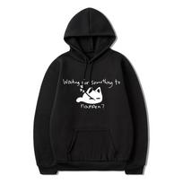Manga Waiting for Something To Happen Omori Cat Print Hoodie Funny Cats Lover Sweatshirts Harajuku Anime Graphic Hoodies Unisex 2XL