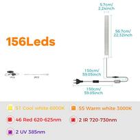 624 LED Augalų auginimo lempa Viso spektro Kvantinė plokštė Auginimo dėžė Sėklų auginimo lempa Šiltnamio palapinė Hidroponinis daržovių apšvietimas Full Spectrum&EU