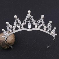 Auksinė princesės karūna saldi nuotakos tiara Korėjietiški vestuvių aksesuarai super pasakiška vestuvių vestuvių karūna gray