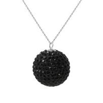 Collier - LOVA LOLA VAN DER KEEN - Boule 20 mm - Argent Massif 925 - Véritable Cristal Blanc - 42 cm balta