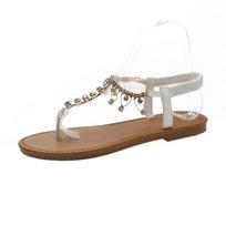 Fashion Big Size 42 Rhinestone Flip-flops Women Sandals Non-slip Casual Flat Shoes for Women Sports Sandals Beach Sandals Women's Shoes 36 balta