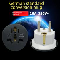 Daugialypės standartų adapteris: Vokiečių, Europos, Amerikos ir Britų į Korėjiečių Konverteris su Grynu Varu German standard 605 (pure copper)