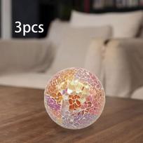3 Pieces Mosaic Sphere Balls ,Desktop Ornament ,Decorative Glass Ball Bowl Fillers for Bowls Style A