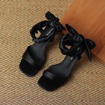 Krazing Pot Gladiator Stain Summer Size 42 Stiletto High Heels Dating Party Women Nightclub Peep Toe Sandals 35 juoda