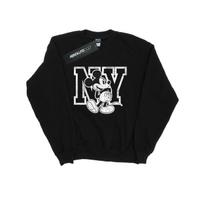 Disney Mens Mickey Mouse NY Kicking Sweatshirt M juoda