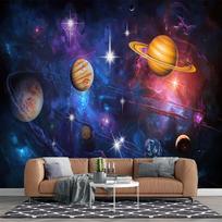 Large Universe Wallpaper Galaxy Space Wall Mural Living Room Bedroom Planet Wallpaper 200 cm(W) x 140 cm(H)