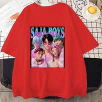 Hot K-Pop Demon Hunters Saja Boys Print Short Sleeve T Shirts Women Men Casual Shirts Summer Fashion Crew Neck T-shirts S