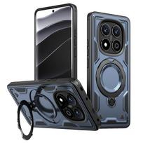 Žiedinis magnetinis sulankstomas laikiklis Smūgiams atsparus telefono dėklas skirtas Xiaomi Redmi Note 14 13 Pro Plus 5G 4G 14S Dvigubo sluoksnio apsauga nuo kritimo Redmi Note 13 Pro+ 5G tamsiai mėlyna spalva