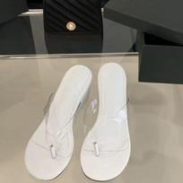 Fashion Summer Women Flip Flop Fashion PVC Transparent Women Slippers Designer Clip Toe Wedge Heel Slippers Casual Beach Slippers Slides 35 balta
