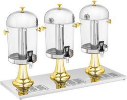 Royal Catering Vėsinantis švediško stalo dozatorius sultims ir gėrimams, trivietis, 3 x 8 l