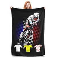 Tour De France Tadej Pogacar Throw Blanket for Couch Bicycle Bike Love Fan Fuzzy Soft Plush Blanket Multi-size for All Seasons 30x40in