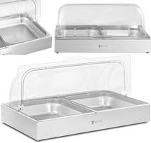Royal Catering Pusryčių švediško stalo vitrina su ritininiu dangčiu 2x GN 1/2 2x 4 l