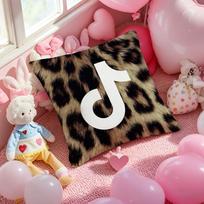 Fashion T-TIK TOK Logo Anime Cushion Cover Pattern Printed Pillowcase for Living Room Sofa Cushion Cover & Bedroom Decor 12x12Inch