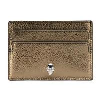 Alexander McQueen Skull Luxury Leather Card Holder Unisex Accessories Gold 554193-CSS0I-7048 Box(Basic Set+Box)