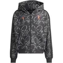 Adidas Originals Jude Bellingham Viso spausdinimo dryžuota futbolo vilnos laisvo kirpimo su gobtuvu ilgomis rankovėmis striukė Vyriškos striukės KD6519 L gray