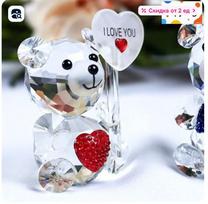 Small Cute Heart-shaped Bear Figurine One Size