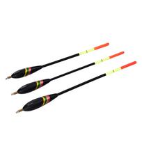 3 vnt. 1,5 6g 1,5 5g, Medinis meškerės plūdelių rinkinys su svareliu 1,5 4g  plūdinė meškerė naktinė plūdės meškerės reikmenų aksesuaras black