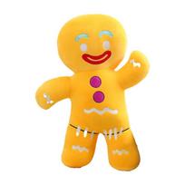 Gingerbread Man Plush Doll Sofa Decoration Cute Cookie Man Stuffed Toys Key Chain Soft Pendant Gifts 18cm geltona
