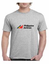 Philippine Airlines Retro Logotipo Marškinėliai Filipinų Kelionės Sportiniai Pilki Medvilniniai Marškinėliai S