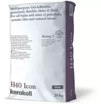 Kerakoll H40 Icon (pilki), 20 kg, mineraliniai elastingi klijai C2TE