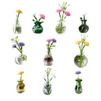 10 Pcs Mini Vase Magnets for Fridge Cute Tiny Magnetic Glass Vases Refrigerator Accessories Funny Plant Pot with Flowers for Locker Office Kitchen 10pcs