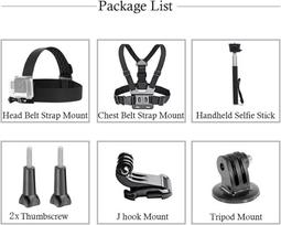 Accessories Bundle Kit Head Strap Mount/Chest Harness/Selfie Stick for Gopro Hero 13 12 11 10 9 8 7 6 5 4 3 2/AKASO EK7000/Brave