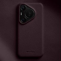 Melkco Genuine Leather Case for Huawei Pura 70 Ultra Pura 80 Pro Plus Luxury Natural Cowhide Half-wrapped Anti Slip Phone Cover Pura70 violetinė