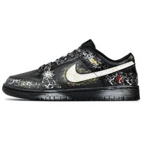 Nike Dunk Abrasion Resistant Low top Skateboard Shoes Men's Black White Gold IO7606-010(Team1676-) 44.5