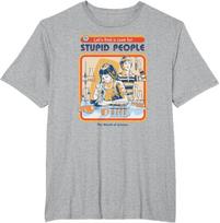 Steven Rhodes Let's Cure Stupid People Lab Retro Dark Humor T-Shirt New Spring/Summer Arrivals Regular Fit Casual S įvairiaspalvis