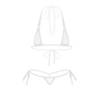 Moterims perregimas tinklinis dirželiais micro bikini komplektas trikampis maudymosi kostiumas maudymosi kostiumas paplūdimio baseino deginimosi One Size balta