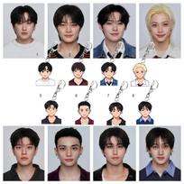 8 vnt. Stray Kids mielas animacinis narys akrilinis raktų pakabukas, Kpop stabas animacinis krūtinės formos krepšio pakabukas, STAY gerbėjų kolekcionuojamas aksesuaras 8pcs