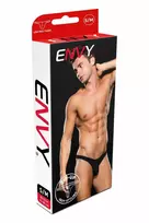 Envy MICROFIBER LOWRISE ZIP Thong Black L/XL - Comfort Fit Underwear