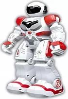 Madej nuotoliniu būdu valdomas robotas, baltas ir raudonas