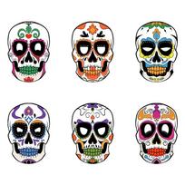 6Pcs Full Face Skull Face Mask Colorful Mexican Skull Mask Halloween Skull Mask  Masquerade Theme B