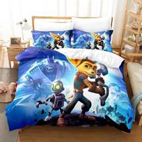 3d Game Ratchet & Clank Rift Apart Bedding Set Printed Bed Set Duvet Cover Sheet Pillowcase Bed Soft Quilt Full Queen King Size 135x200cm