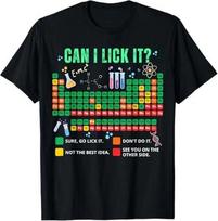 Can I Lick It Periodic Table Chemistry Teacher Student Humor T Shirt M