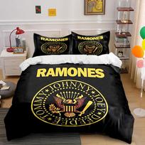 Ramones Logotipas Juodas Patalynės Komplektas Patalynė Antklodės Užvalkalas Komplektas Antklodės Užvalkalas Pagalvės Užvalkalai  (1 * Antklodės užvalkalas, 2 * Pagalvių užvalkalai, be antklodės įdaro) 220x240cm black