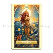 The Hierophant Major Arcana Mermaid Tarot Card Metal Plaque Plates Retro Wall Plaque Customized Kitchen Tin Sign Poster 20x30cm（7.8x11.8inch）