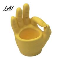 Decorative 3D Printed Planter Hand Gesture Planter OK Finger Flower Pot Modern Home Office Ornament Cute Small Cactus Container for Desk Decor
