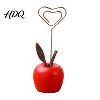 Waterproof Desk Organizer Cute Mushroom/Fruit Card Holder Wooden Memo Holder Stand Single Photo Strong Support Note Clip Picture Display Clip, F