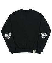 Graver [Unisex] Elbow Life Logo Heart Smile Sweatshirt_Black Black/S