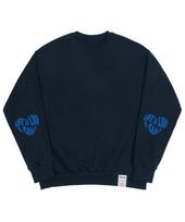 Graver [Unisex] Elbow Life Logo Heart Smile Sweatshirt_Navy Navy/S