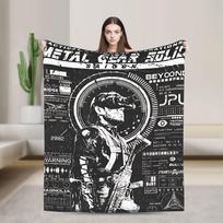 Metal Gear Solid Green Soldier Game Super Soft Blankets Travel Plush Throw Blanket Funny Home Decor Flannel Bedspread Bed Cover Size: 75*100cm, Weight: 230 GSM