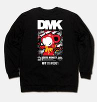 Doldol Dmk_Mtm_86 Graffiti Artist Devil Monkey Dmk Nft Character Long-Sleeve Sweatshirt Long Sleeve Light Gray/L