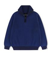 Yes Ic Rib Knit Half Zip Up Blue M