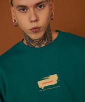 Upper Strop [Up9004] Comma Embroidered Graphic Sweatshirt Dark Green L