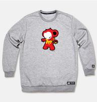 Doldol Dmk_Mtm_75 Graffiti Artist Devil Monkey Dmk Nft Character Long-Sleeve Sweatshirt Long Sleeve Light Gray/Xxl