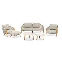 Zestaw mebli ogrodowych haven   zumm mokka aluminium teak homms