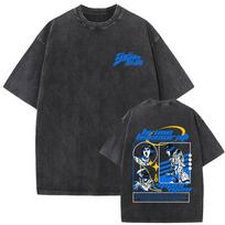Anime Jojo's Bizarre Adventure Bruno Bucciarati Vintage Washed T Shirt Men Women Manga Retro T-shirts Male Oversized Streetwear S įvairiaspalvis