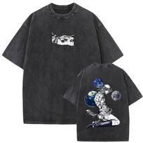 Washed Vintage Anime Jojo Bizarre Adventure Steel Ball Run Diego Brando Graphic T-shirt Men Women Manga Retro Oversized T Shirts S įvairiaspalvis